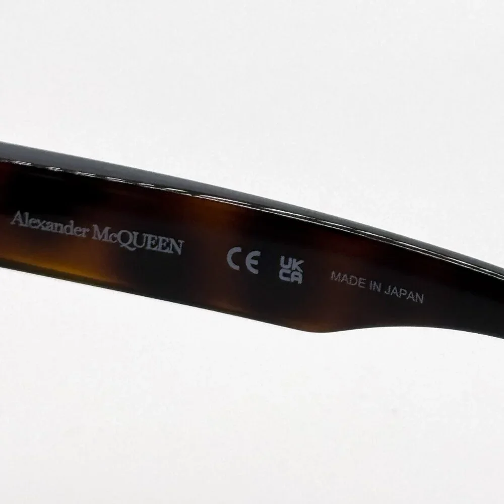 NEW ALEXANDER MCQUEEN AM0430S 005 HAVANA SHIELD SUNGLASSES ALEXANDER MCQUEEN